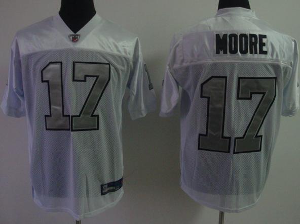 Cheap Oakland Raiders 17 Moore White NFL Jerseys Silver Number For Sale