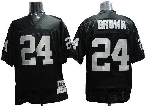 Oakland Raiders 24 Willie Brown Throwback Black Jersey