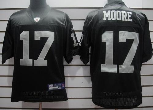 Oakland Raiders 17 Moore Black NFL Jerseys