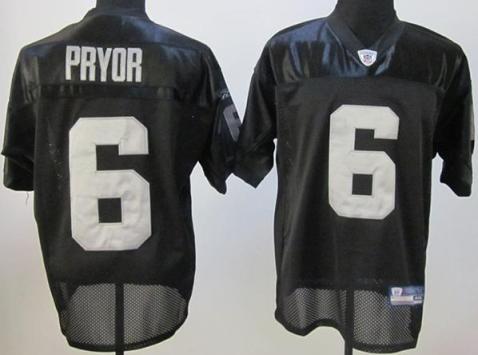 Oakland Raiders #6 Terrelle Pryor Black Jerseys