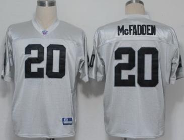 Okaland Raiders 20 Darren McFadden Siver Grey NFL Jerseys
