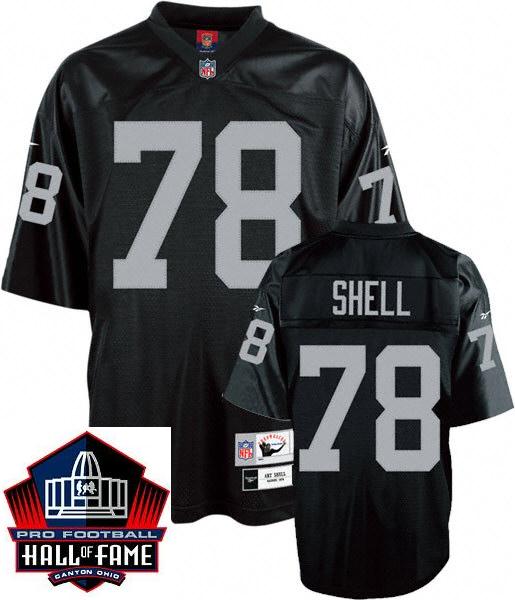 Oakland Raiders 78 Art Shell Black Hall Of Fame Class Jersey