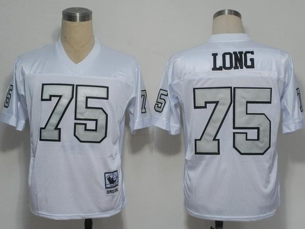 Oakland Raiders 75 Howie Long White(Silver Number)NFL Jerseys