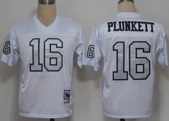 Cheap Oakland Raiders 16 Jim Plunkett White(Silver Number)NFL Jerseys For Sale