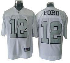 Oakland Raiders 12 Jacoby Ford White Jersey Silver Number