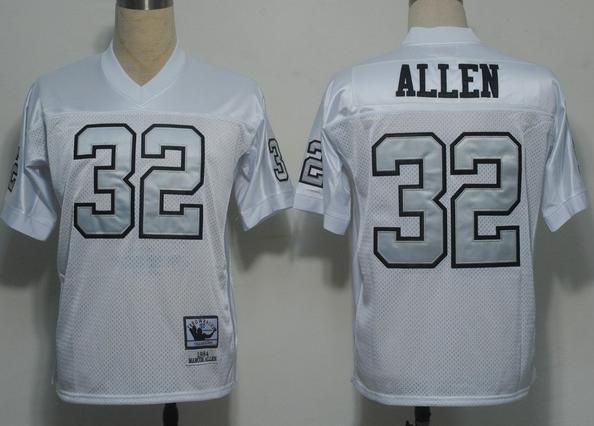 Oakland Raiders 32 Marcus Allen White(Silver Number)NFL Jerseys