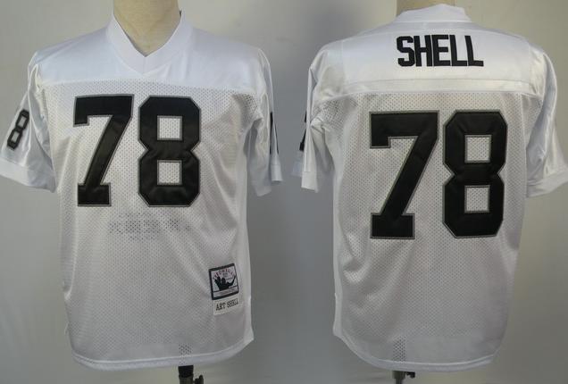 Oakland Raiders 78 Art Shell White Throwback Jersey