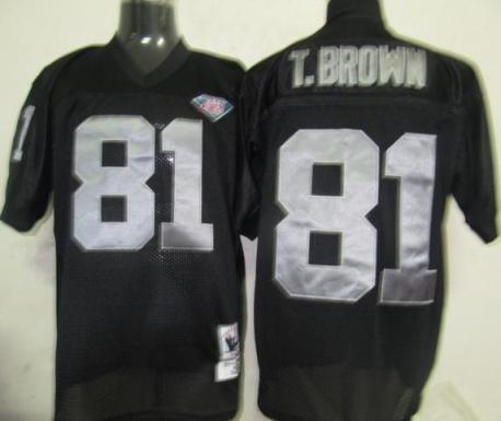 Oakland Raiders 81 T.Brown Black 75th M&N Jersey
