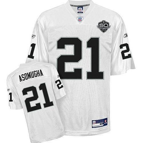 Oakland Raiders 21 Asomugha 50th Anniversary White Jersey
