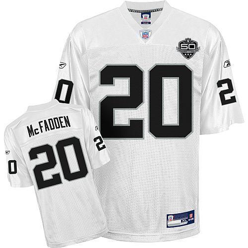 Oakland Raiders 20 Darren McFadden 50th Anniversary White Jersey