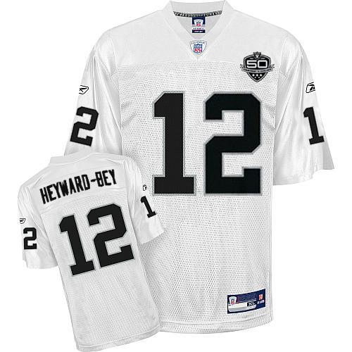 Oakland Raiders 12 Heyward-Bey 50th Anniversary White Jersey