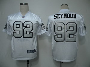 Cheap Oakland Raiders 92 Richard Seymour white (Silver Number) Jerseys For Sale