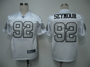 Oakland Raiders 92 Richard Seymour white (Silver Number) Jerseys