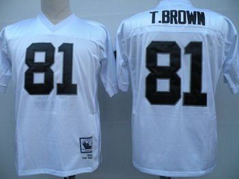 Cheap Oakland Raiders 81 T.Brown white Jerseys Throwback For Sale