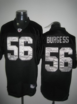 Oakland Raiders 56 Burgess Black Jerseys
