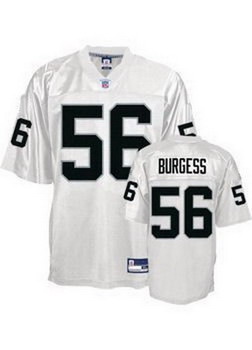 Oakland Raiders 56 Derrick Burgess White Jersey