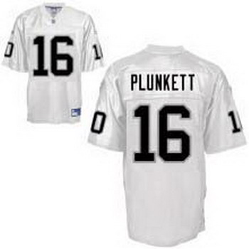 Cheap Mitchell Ness Oakland Raiders 16 PLUNKETT Throwback white Jersey For Sale