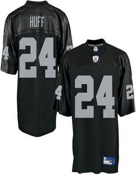 Cheap Oakland Raiders 24 Michael Huff black For Sale