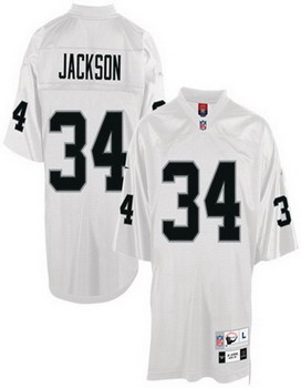 Cheap Oakland Raiders 34 B.Jackson throwback white Jersey For Sale
