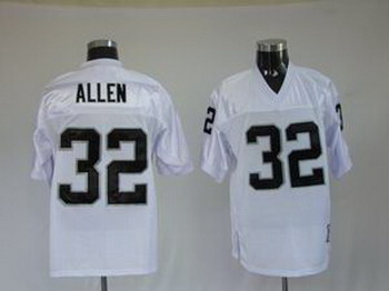 Oakland Raiders 32 M.Allen white throwback Jersey