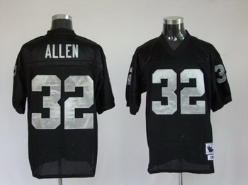 Oakland Raiders 32 M.Allen black throwback Jersey