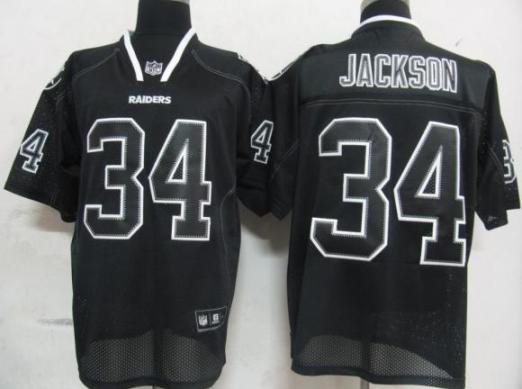 Cheap Okaland Raiders 34 Bo Jackson Lights Out Black Jersey For Sale