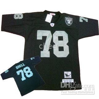 Cheap Oakland raiders 78 SHELL Black M&N jersey For Sale