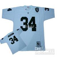 Cheap Oakland raiders #34 Bo.Jackson white M&N jersey For Sale