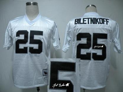 Cheap Oakland Raiders 25 Fred Biletnikoff White Throwback M&N Signed NFL Jerseys For Sale
