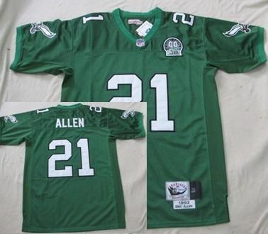 Philadelphia Eagles 21 Eric Allen Green Throwback Jersey