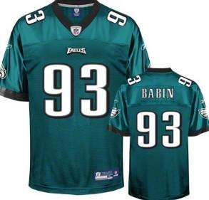 Philadelphia Eagles 93 Jason Babin Dark Green NFL Jerseys