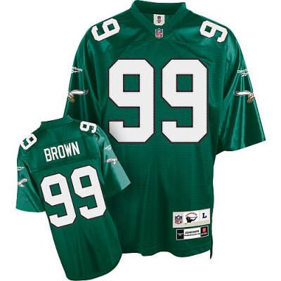 Philadelphia Eagles 99 Jerome Brown Green Throwback Jersey