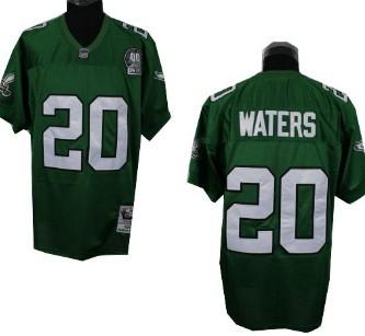 Philadelphia Eagles 20 Waters Green Throwback Jersey