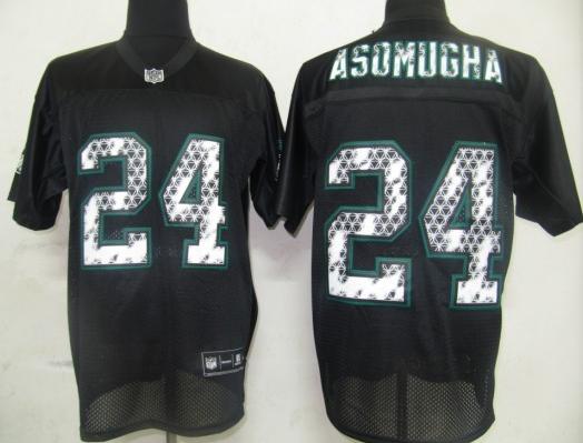 Cheap Philadelphia Eagles 24 Asomugha Black United Sideline Jerseys For Sale