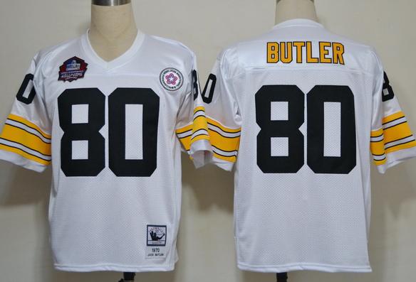 Nike Pittsburgh Steelers #80 Jack Butler White Hall of Fame Throwback Jerseys