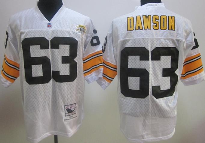 Pittsburgh Steelers #63 Dermonttt Dawson White 1982 60 Seasons Throwback Football Jerseys