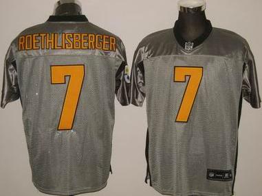 Cheap Pittsburgh Steelers 7 B.Roethlisberger Gray Shadow Jerseys For Sale
