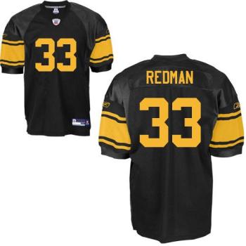Pittsburgh Steelers #33 Isaac Redman Black Jersey With Yellow Number