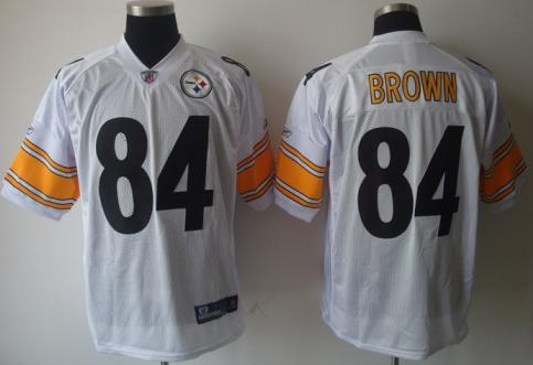 Pittsburgh Steelers #84 Antonio Brown White NFL Jerseys