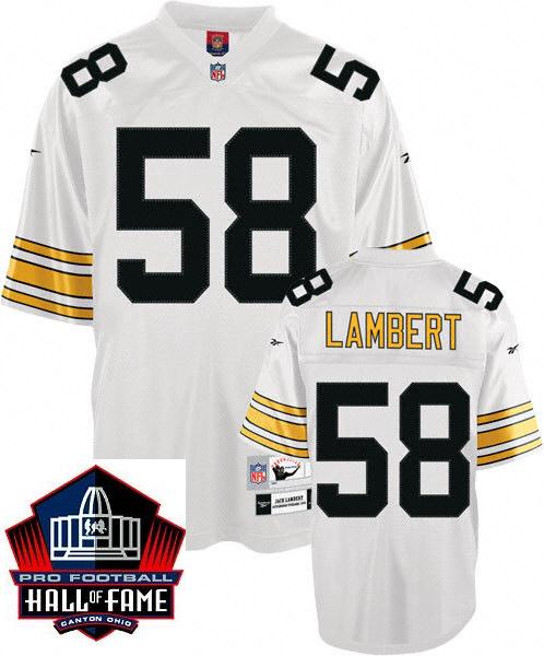 Cheap Pittsburgh Steelers 58 Jack Lambert White Hall Of Fame Class Jersey For Sale