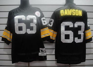 Pittsburgh Steelers 63 Dawson Black Throwback NFL Jersey
