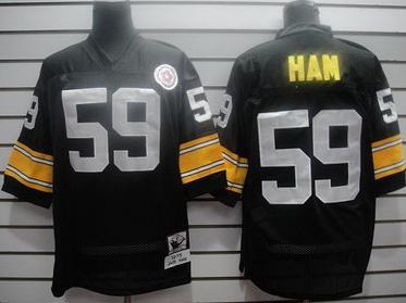 Pittsburgh Steelers 59 Ham Black Throwback NFL Jersey