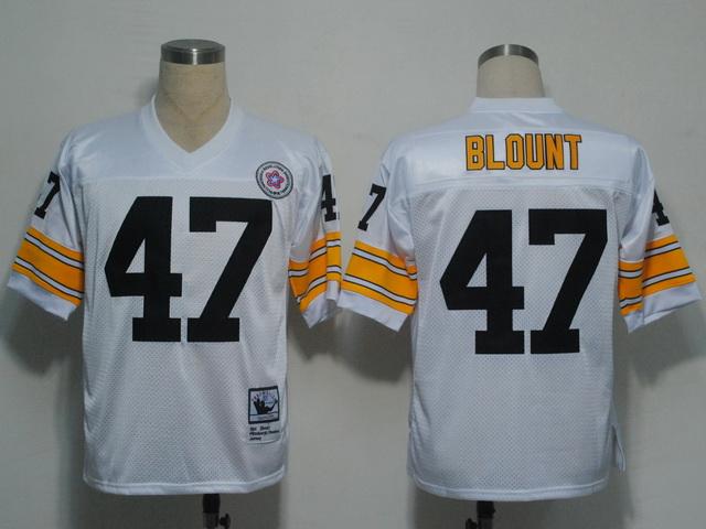 Pittsburgh Steelers 47 Blount White Throwback NFL Jerseys