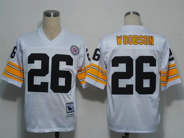 Pittsburgh Steelers 26 Woodson White Throwback NFL Jerseys