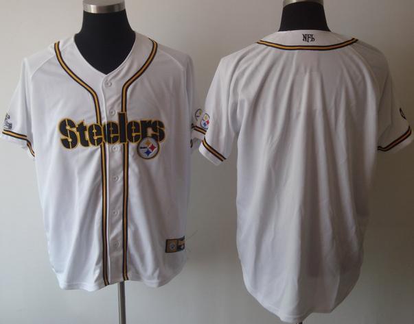 Pittsburgh Steelers Blank White Button Jersey