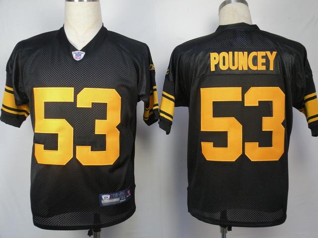 Pittsburgh Steelers 53 Maurkice Pouncey Black Yellow Number Jersey