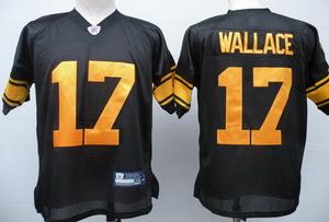 Cheap Pittsburgh Steelers 17 Mike Wallace Black(Yellow Number) For Sale