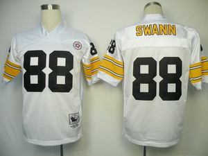 Pittsburgh Steelers 88 SWANN White Throwback Jerseys