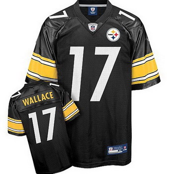 Pittsburgh Steelers 17 WALLACE black WHITE NUMBER Jerseys