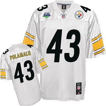 Cheap Pittsburgh Steelers Troy Polamalu Super Bowl XLIII White Jersey For Sale